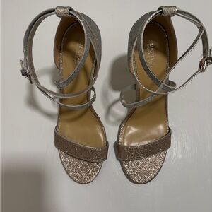 Michael Kors Astrid Strappy Heels - Silver/Pale Gold